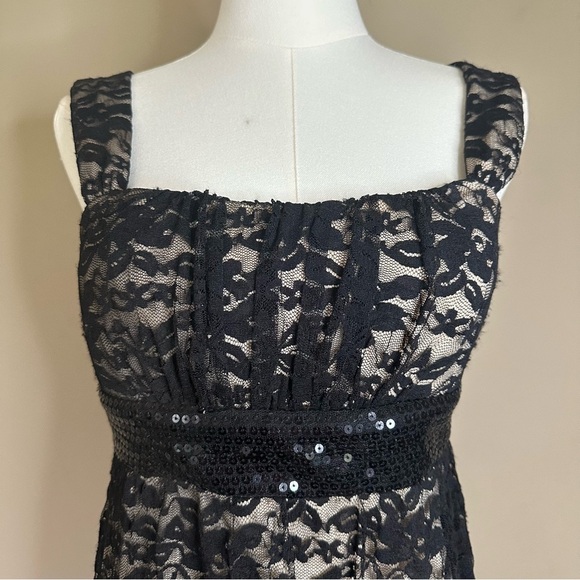 Y2K Whimsigoth Black Lace Semi Formal Dress Women M High Low Dark Coquette Fairy - Picture 3 of 9